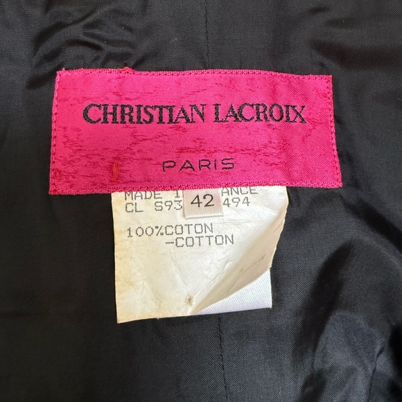 Vintage Christian Lacroix Black Strapless Midi Dress - Picture 5 of 12